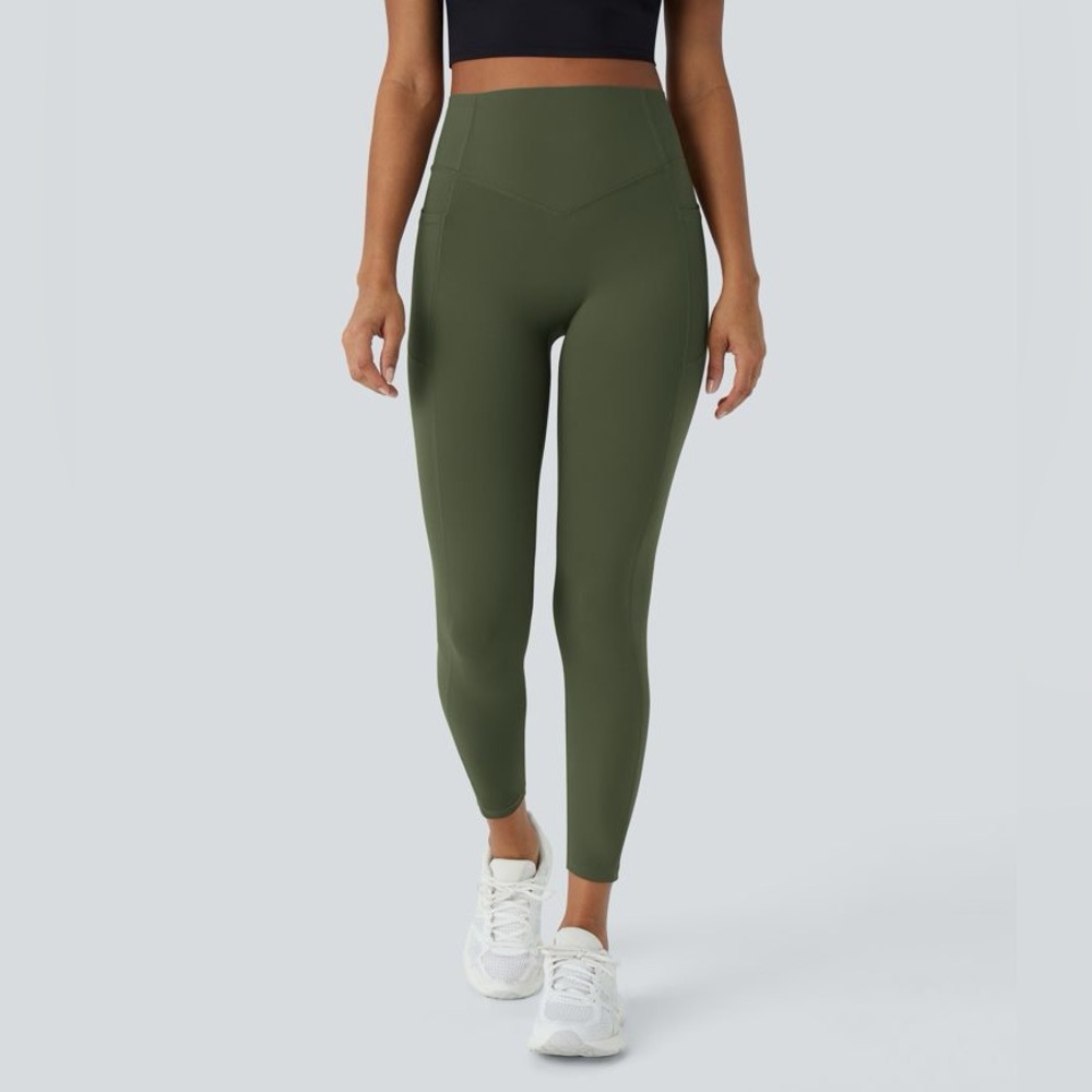 HALARA Full Length Green SoCinched High Waisted Scrunch Butt Lifting Leggings - Picture 2 of 15